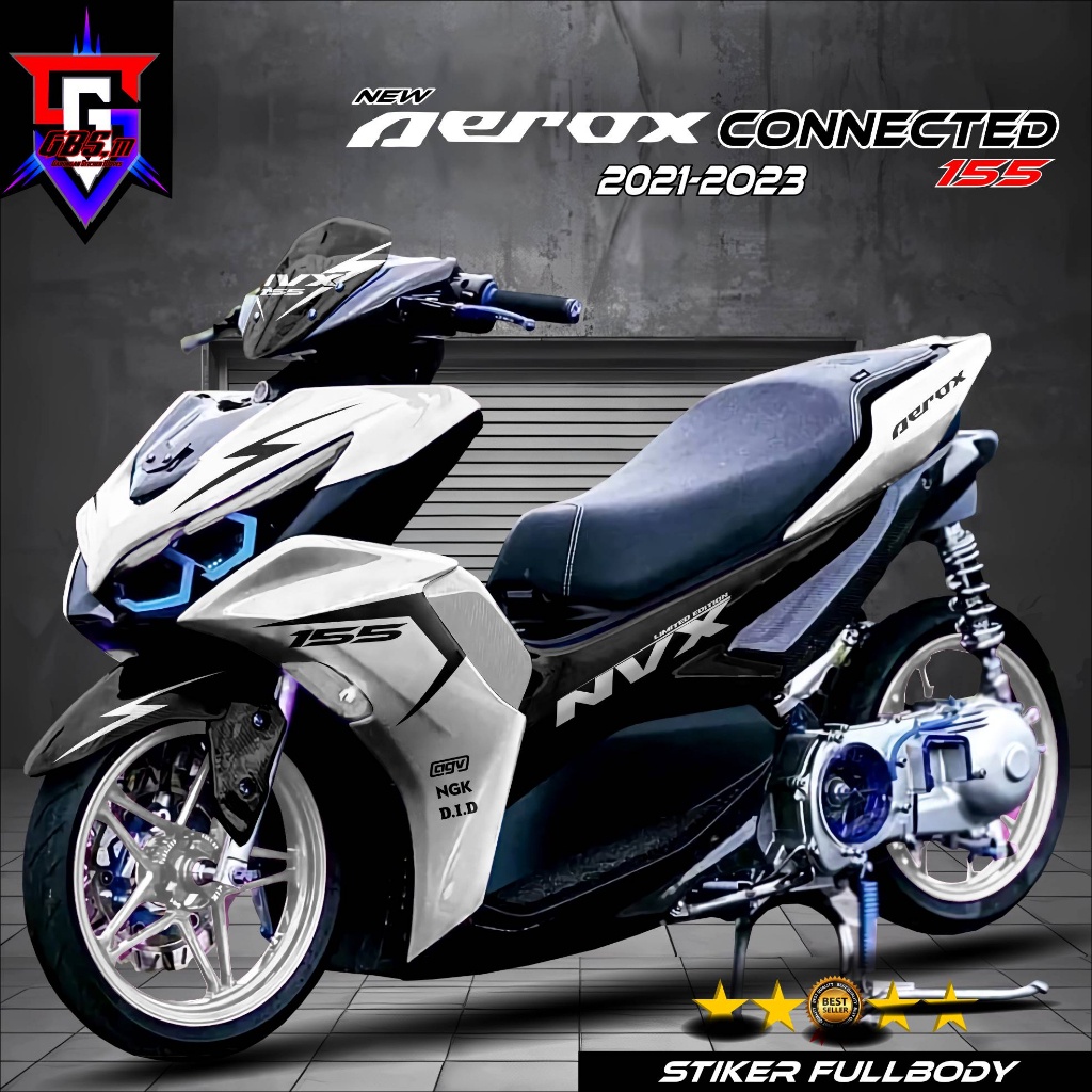 Terbaru - Stiker Decal Motor All New Aerox 155 Connected 2021 Fullbody Stiker Fullbody New Aerox 202