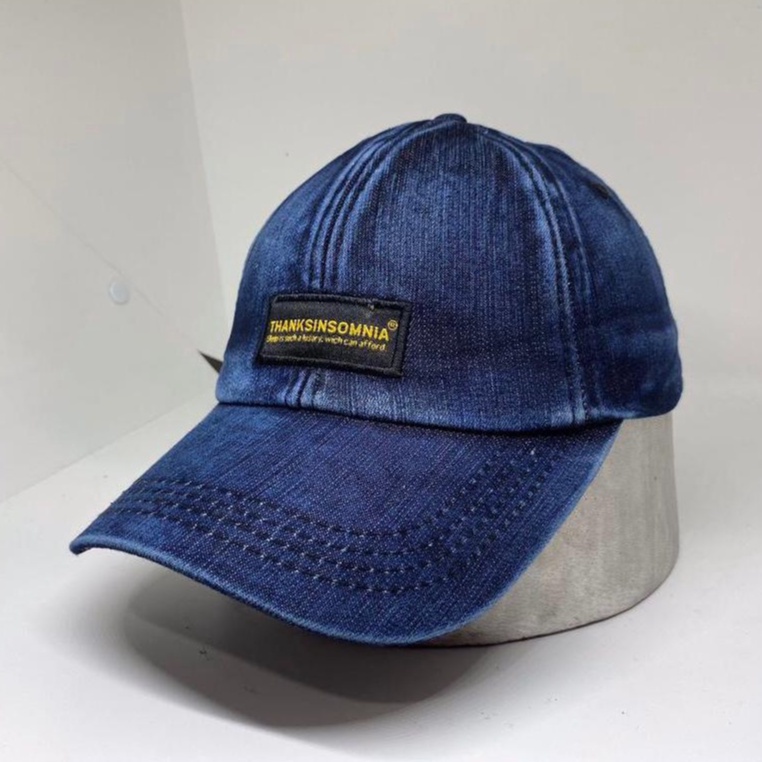 BAKTI SHOP Trend Topi Levis Thanksinsomnia Bahan Jeans Denim Import Moder Baru / Topi Baseball Pria 