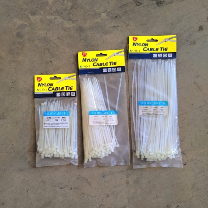

Cable Tie Kabel Ties tis Putih Ukuran 10cm 15cm 20cm 25cm 30cm 35cm 40cm Premium