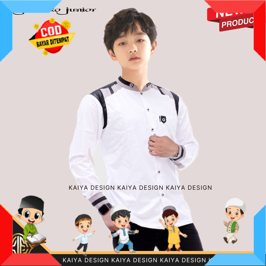 SAYANG ANAK BAJU MUSLIM ANAK PRIA LAKI" LANANG PUTRA MOTIF POLOS WARNA / BISA COD- baju koko anak sd