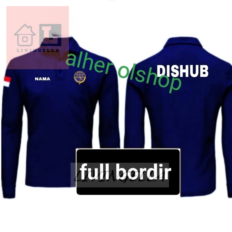 LivinGella - Lengan panjang kaos dishub baju dishub seragam dishub kaos kerah dishub baju kerah dish