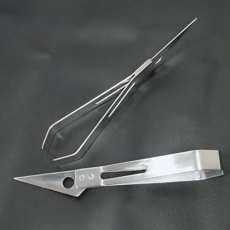 Pinset 2 IN 1 / Pisau Pinset  Stainless Steel Tebal  A237
