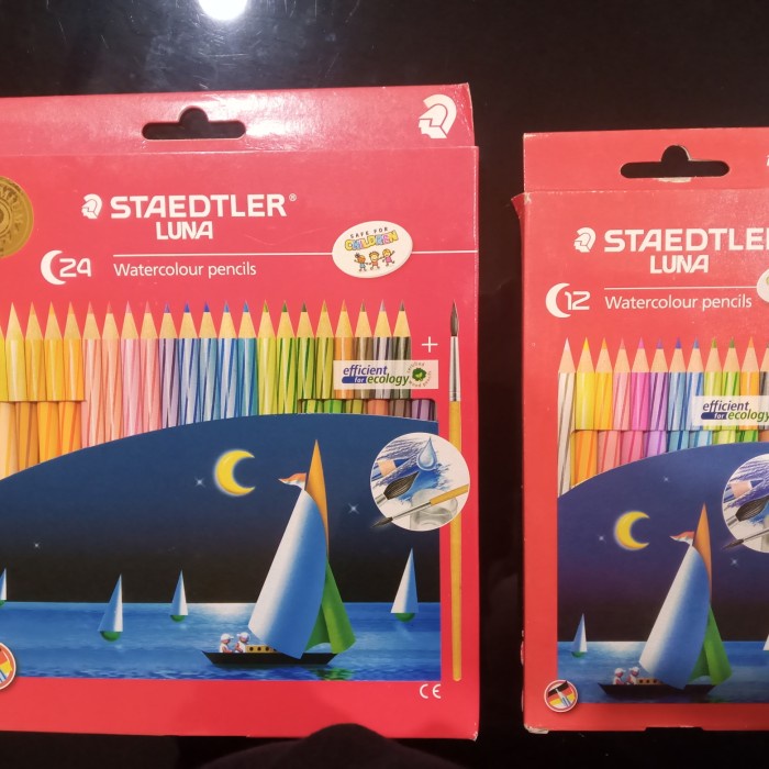 

Pensil warna Staedtler Luna watercolour pencils isi 24 &12, bonus kuas - 12 pcs