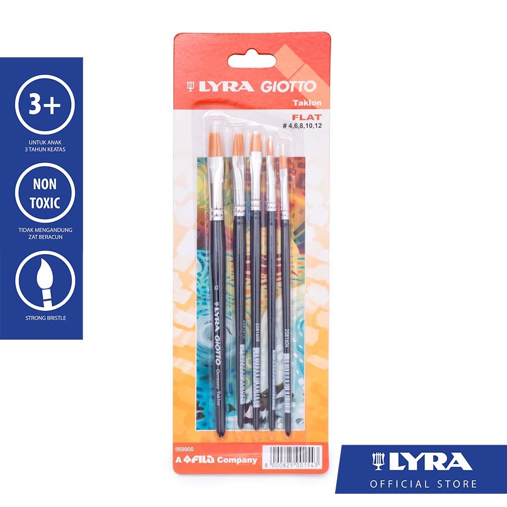 

LYRA Brush Set Round & Flat - Kuas Lukis Cat Air