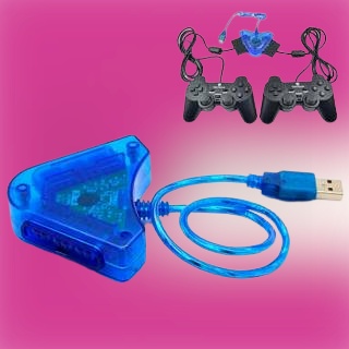 Converter USB To PS 2 Game PS ke PC Konverter Joystick Gamepad Stik Ps2