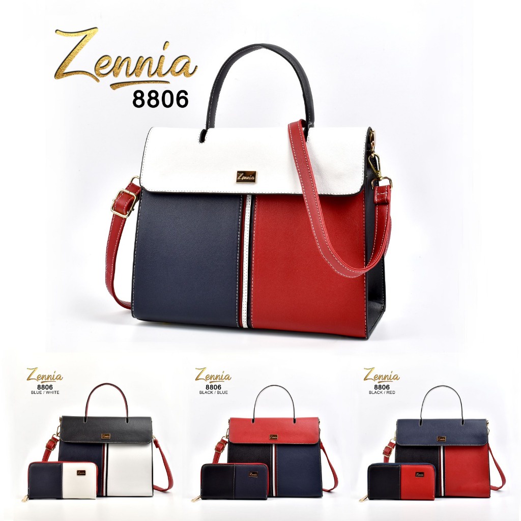 (Moonie) Tas Handbag Zennia 8806 Tas Totebag Perempuan Tas Wanita Free Dompet