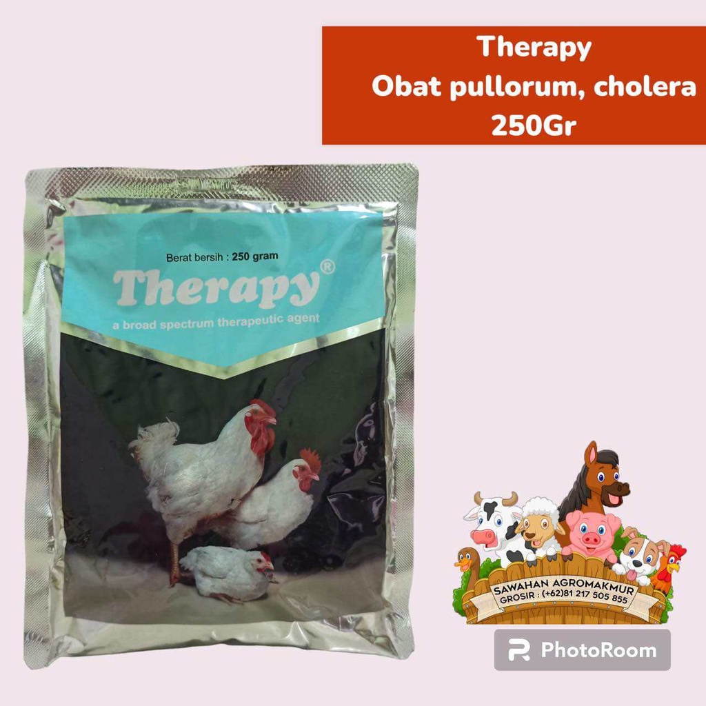 therapy 250gram obat ayam sakit lemas crd snot pilek ayam aduan jago bangkok pejantan kampung joper 