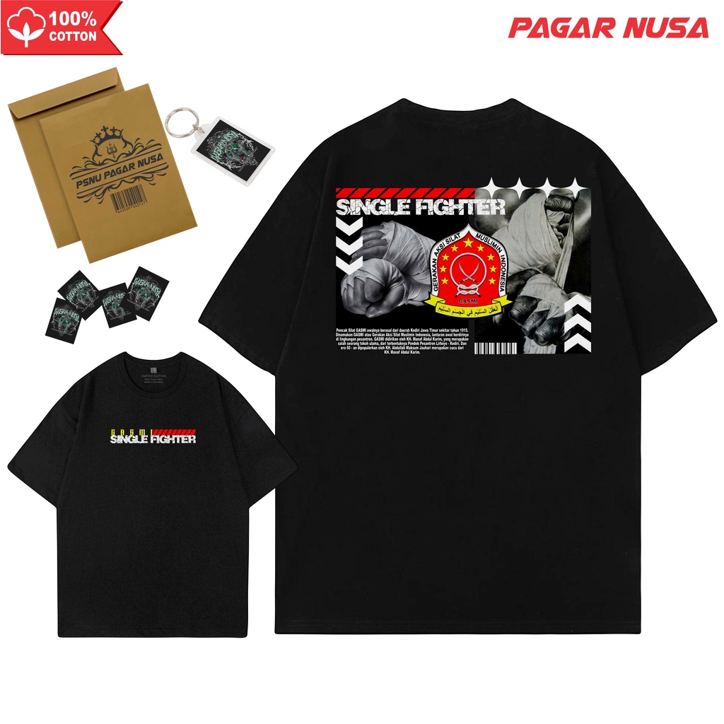 KAOS PAGAR NUSA GASMI SINGLE FIGHTER PN GASMI DISTRO KATUN PLASTISOL ARPANSA TRISULA SILAT SENYAPN