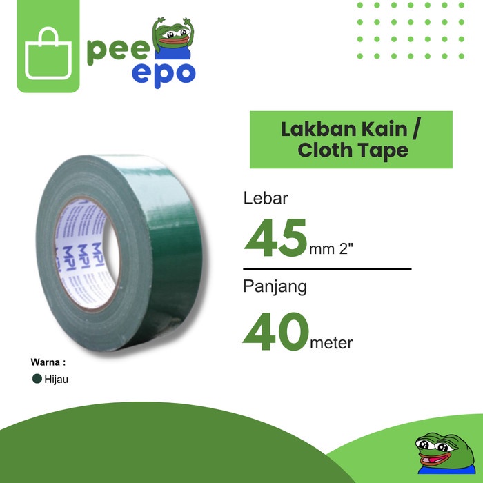 

Lakban Kain / Cloth Tape 45 mm x 40 Meter 2 Inch Merk MPI - Hijau