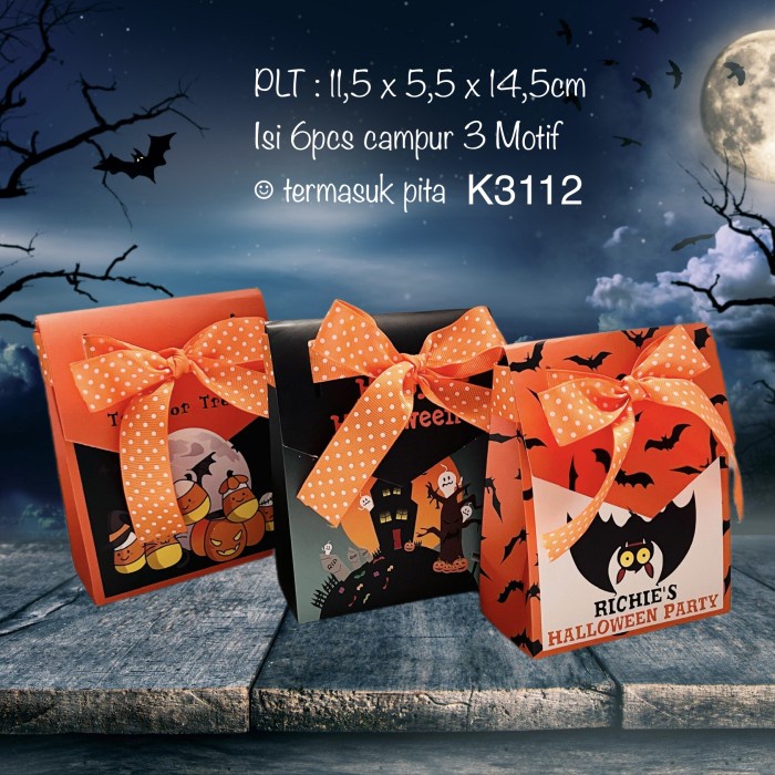 

(6pcs) K3112 Kotak Halloween Box Dus Permen Candy Cookies Snack Bag | K31