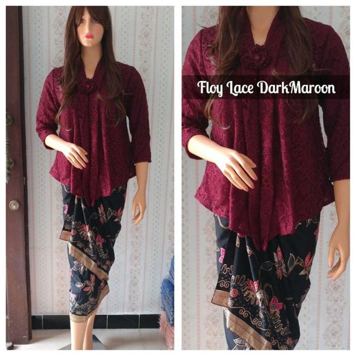 

Setelan Kebaya Floy Kutu Baru Brukat Drak Maroon