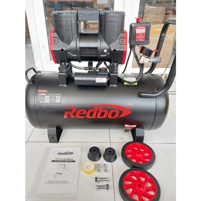 Kompresor Angin Udara Listrik REDBO RB 2HP 2 HP 50L Oilless Silent 50 Liter 1500 Watt
