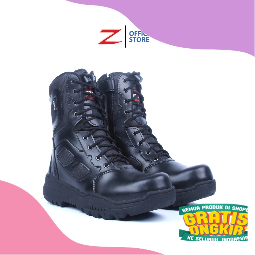 Zeintin - Sepatu Pdl Tni Polri Sepatu Satpam Security Safety Boot Original Septi Pria Ujung Besi Sef
