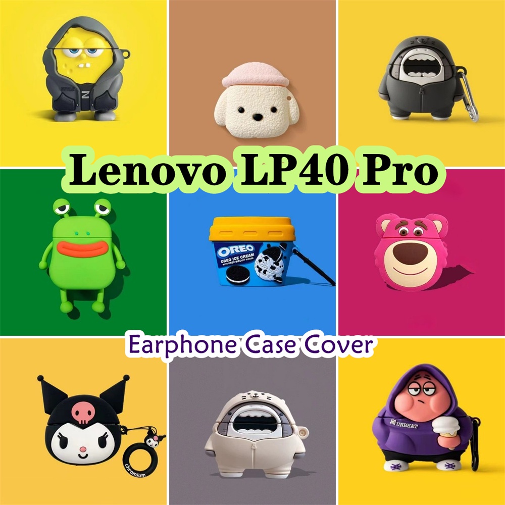 【variety】Untuk Lenovo LP40 Pro Case Katak hijau kartun inovatif Soft Silicone Earphone Case Cover NO
