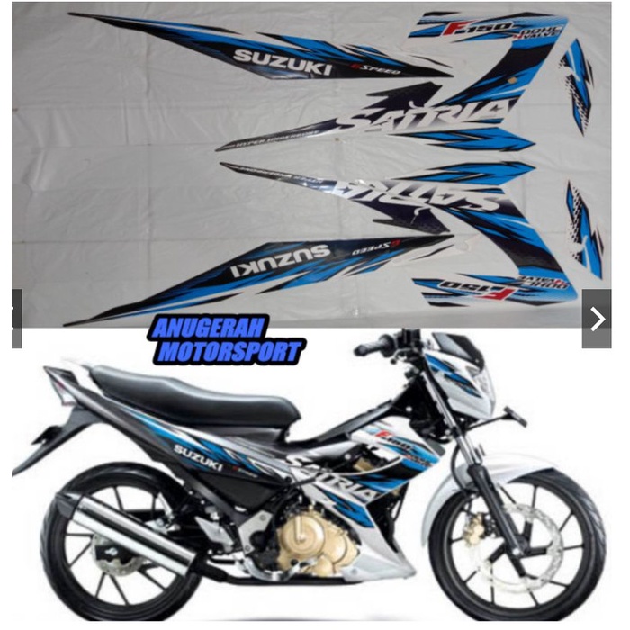 STRIPING SATRIA F FU 150 2013 PUTIH BIRU FL LIS ORI POLET LIS BODY