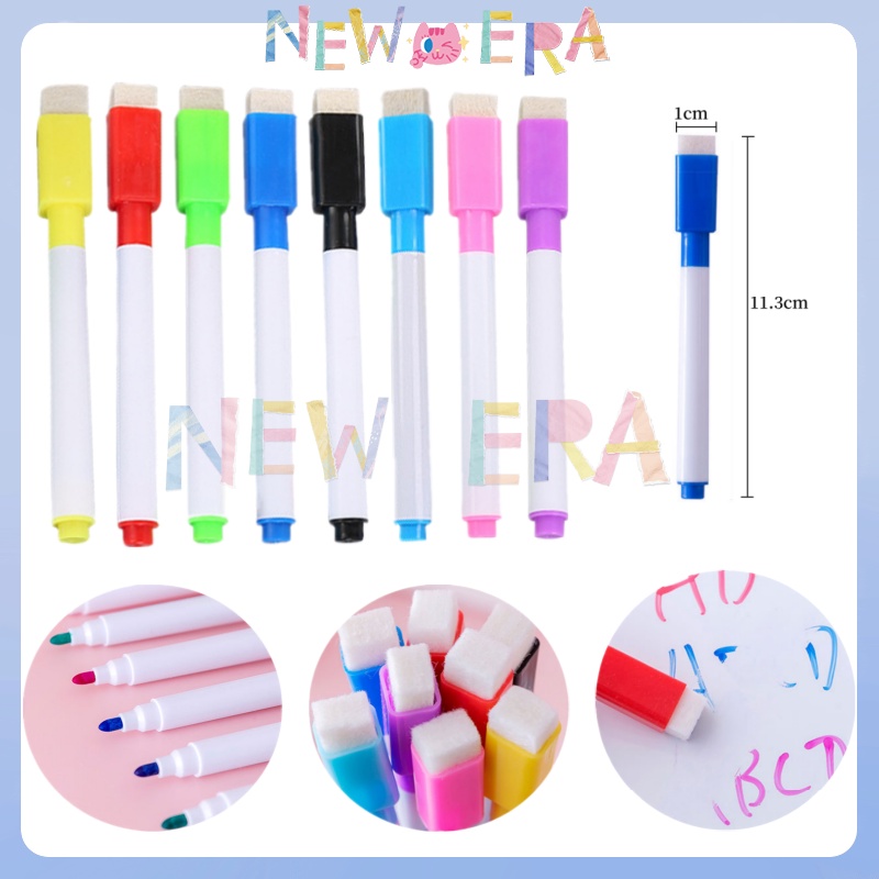 

NewEra Spidol Papan Tulis 2 IN 1 White Board Dengan Penghapus Sepidol Kecil Mini Magnetik Warna Warni Penghapus Wipe Clean Whiteboard Magnetic