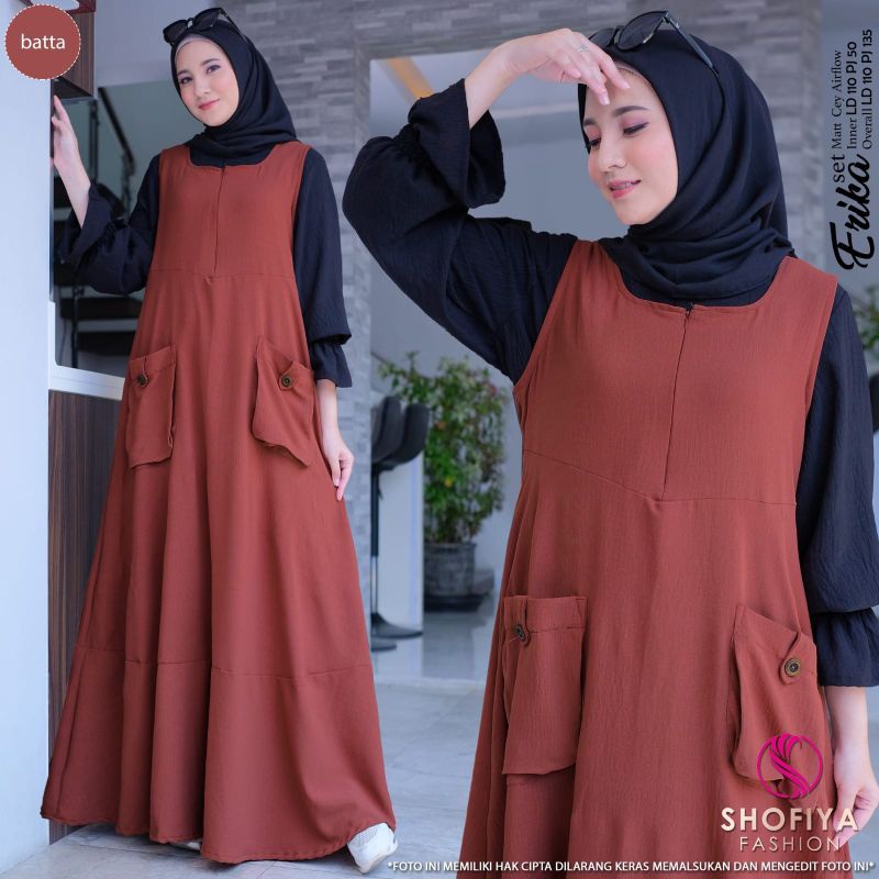 BAJU SETELAN WANITA TERLARIS BEST SELLER VIRAL (NEW) GAMIS DRESS WANITA FASHION MUSLIM//MONIC - ERIK