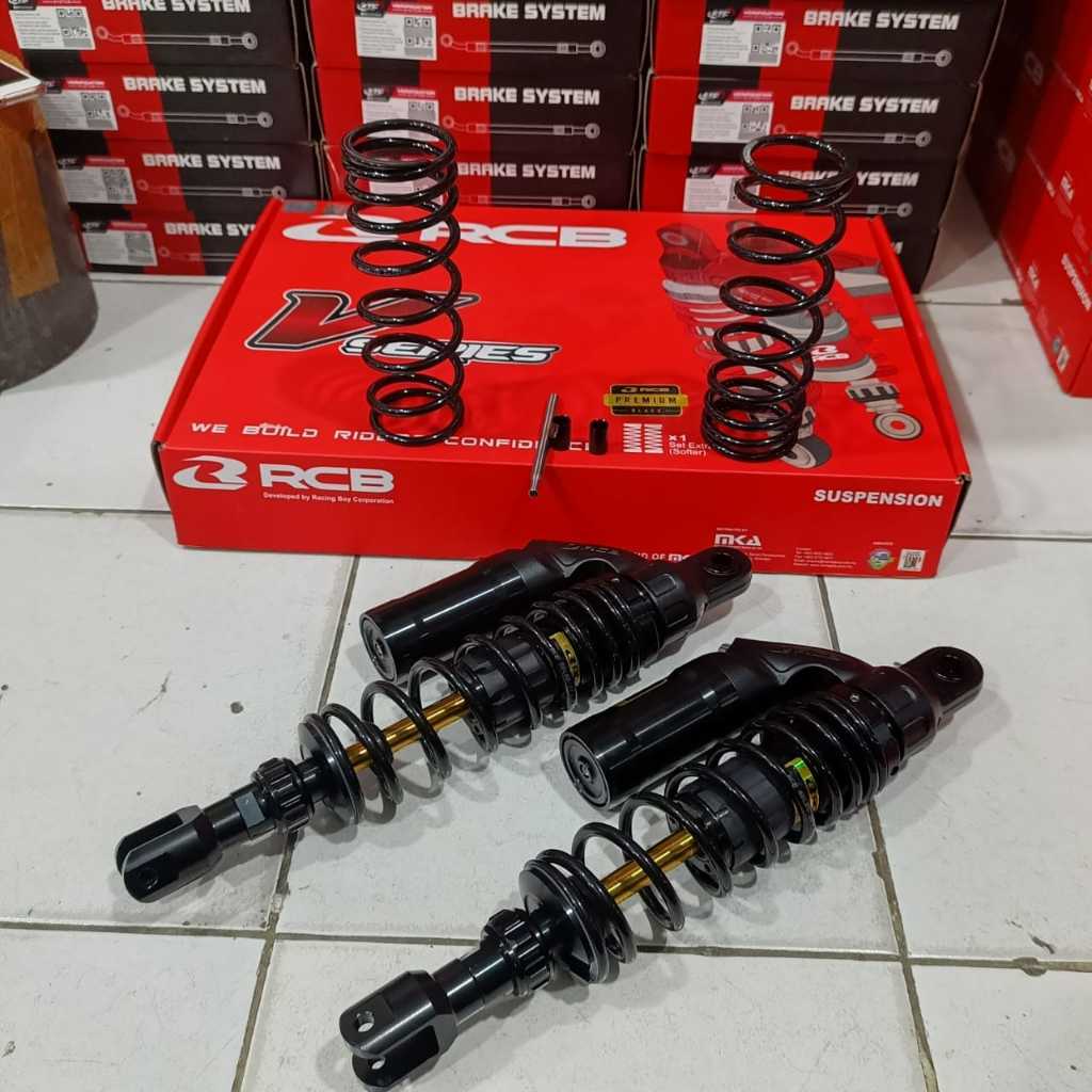 SHOCK RCB NMAX OLD UKURAN 330MM VS SERIES PREMIUM RCB TABUNG GAS HITAM 330MM SHOCK TABUNG MONOSHOCK 
