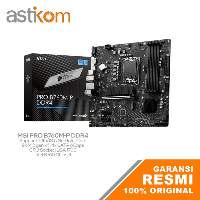 Motherboard INTEL MSI PRO B760M-P DDR4 Mobo