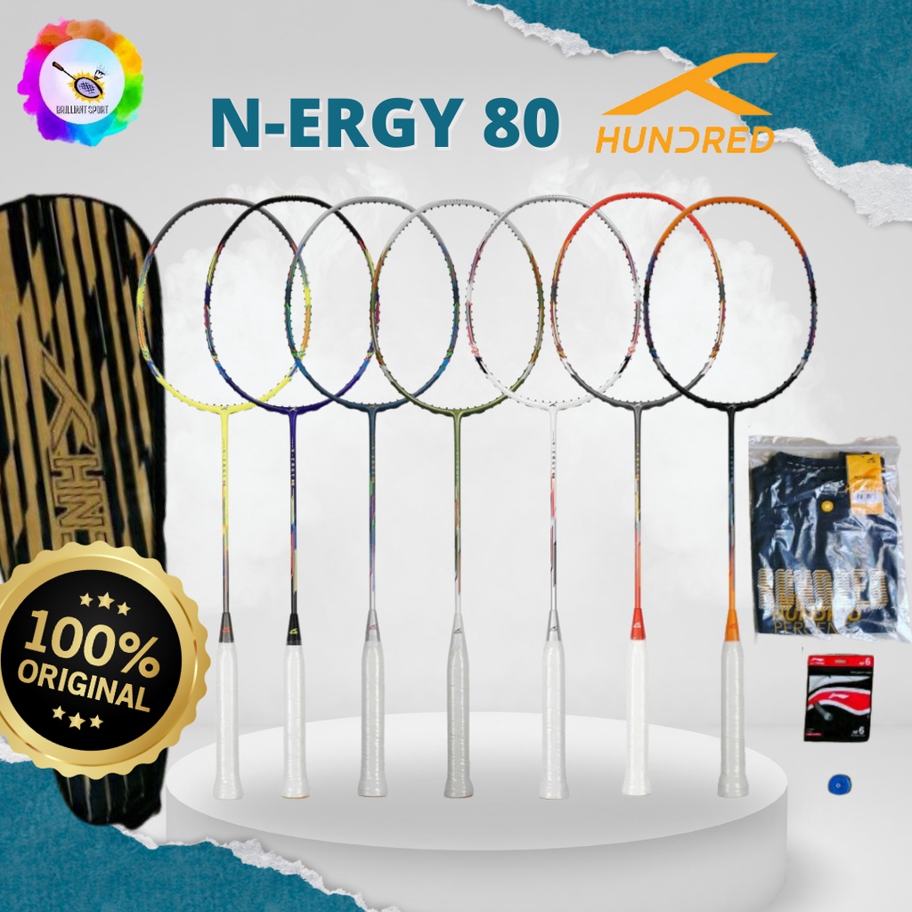 RAKET BADMINTON HUNDRED HNDRD N-ERGY 80 NERGY80 NERGY 80 ORIGINAL 100%
