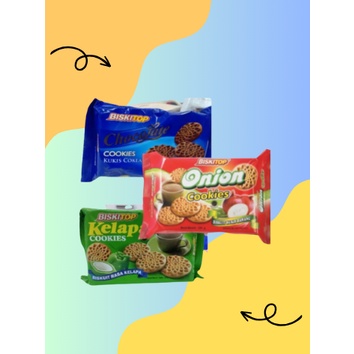 

TC - BISKITOP - COOKIES 12 310g Biskuit Kue Kering Anak Dewasa Enak Renyah Biscuit Rasa Bawang Kelapa