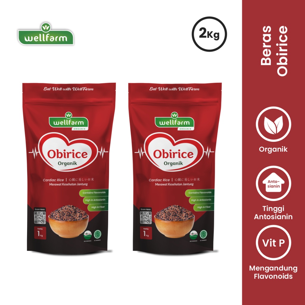 

Beras Organik Untuk Bantu Jaga Kesehatan Jantung / WellFarm Obirice Organic 2Kg Bundling