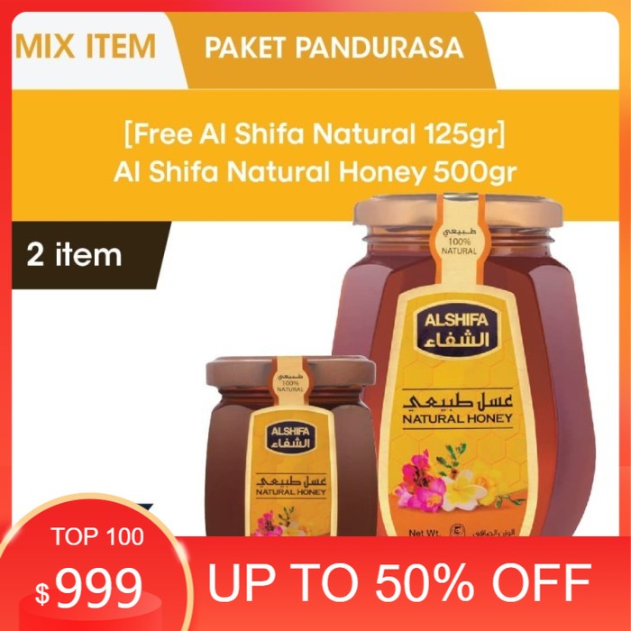 

new [FREE Al Shifa Natural Honey 125gr] Al Shifa Natural Honey 500 gr