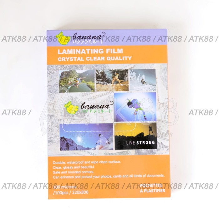

Plastik Laminating A4 merk Banana 1 pak isi 100 pcs