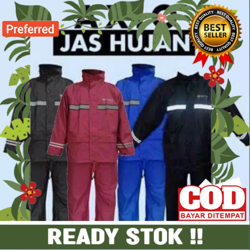 JAS HUJAN AXIO ORIGINAL 100% BAHAN PARASIT TEBEL ANTI BOCOR  BAHAN TEBAL JAS HUJAN PRIA DAN WANITA P