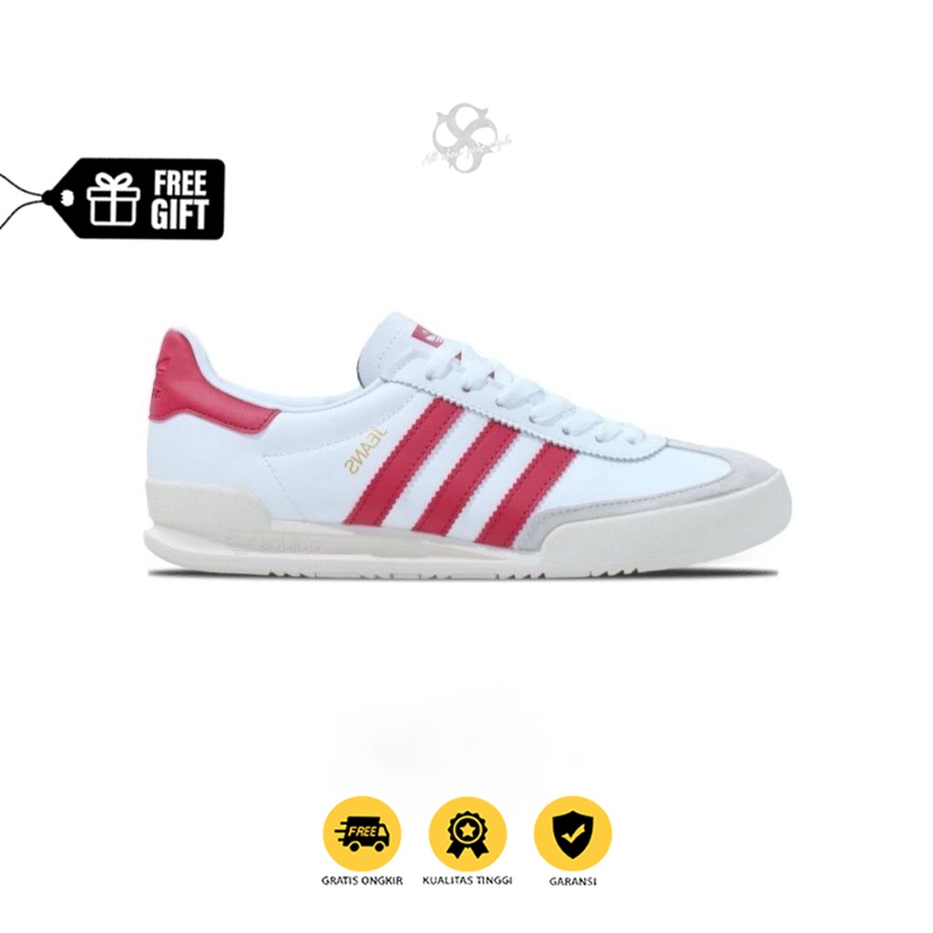 Sepatu Pria Adidas Jeans Chalk White Sand Strand Collegiate Burgundy Original 100% BNIB