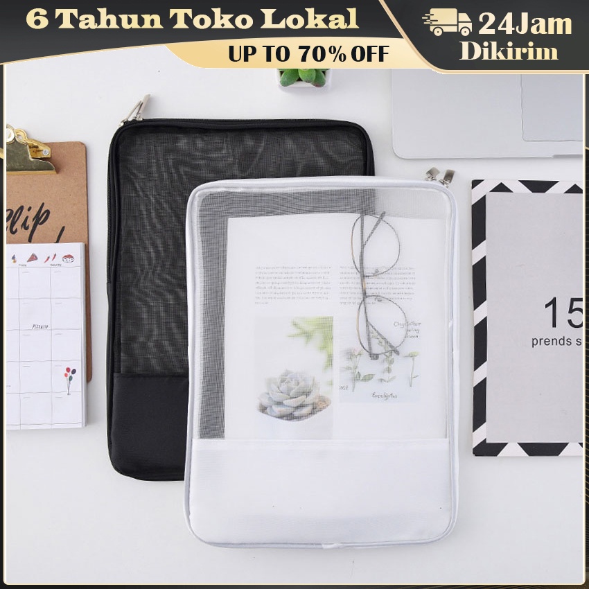 

Tempat Dokumen Jaring / Tas Serbaguna Organizer / Zipper Bag Document Bag / Tas Seni Transparan Mesh Mesh