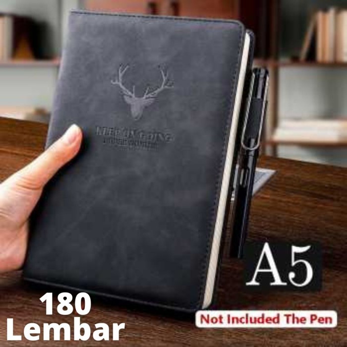 

Notebook Aesthetic A5 180 Lembar Buku Tulis Agenda Catatan Kantor - Cokelat