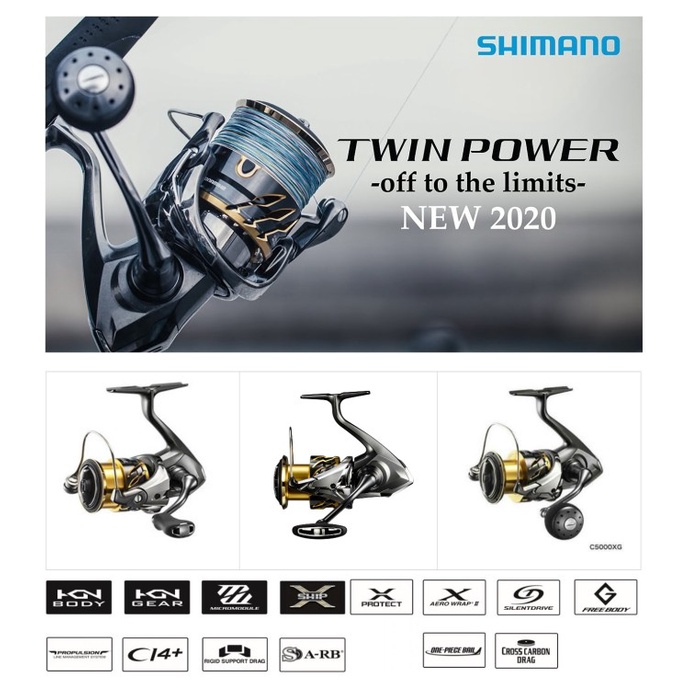 Reel Pancing Spinning Shimano Twinpower Twin Power FD 2020 Japan - 1000