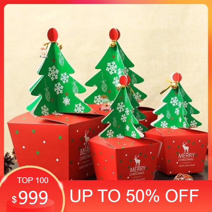 

HADIAH NATAL/DEKORASI NATAL/ Gift Box Christmas Tree Karton S 16cm / kemasan Natal
