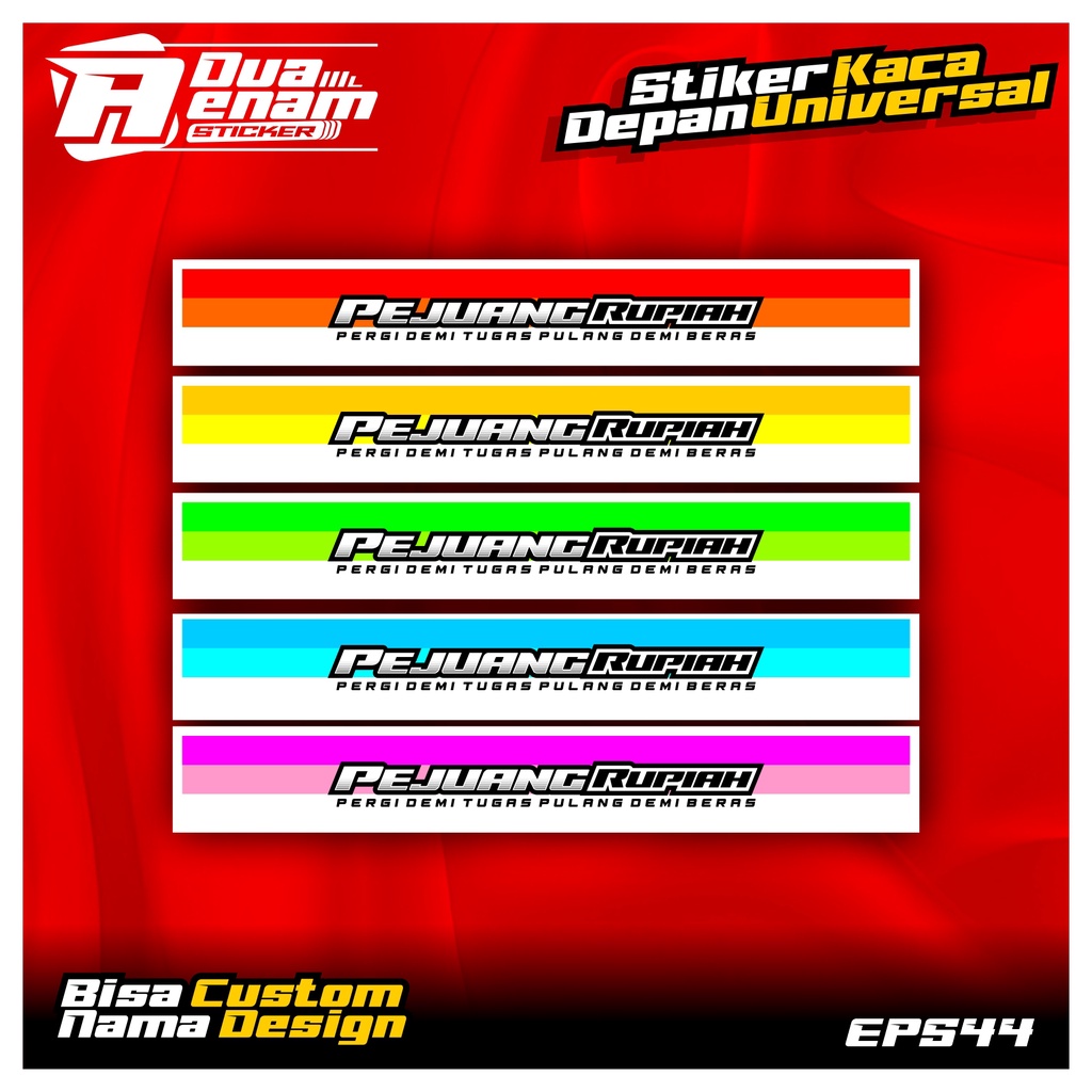 Stiker Kaca Depan All mobil universal bisa request nama dan design . stiker anti air anti luntur