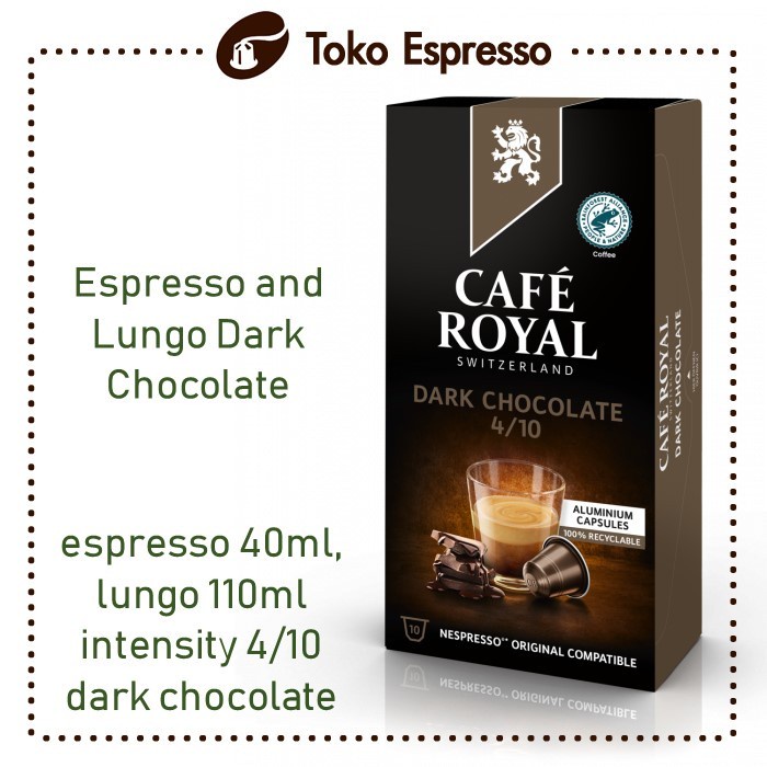 

[Big Sale] Cafe Royal Coffee Capsules Kompatibel untuk Nespresso® - Esp Lg Chocolat