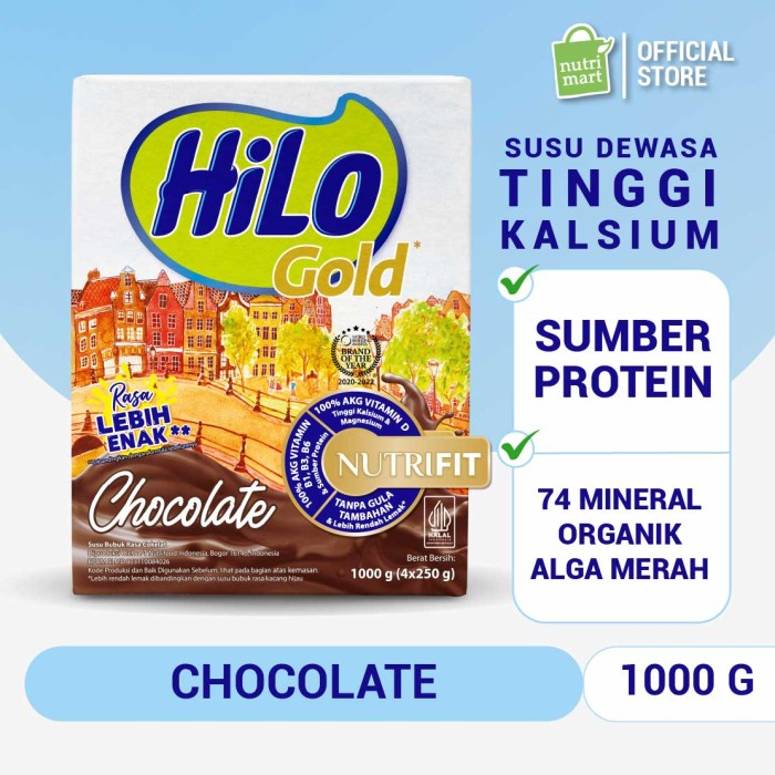 

[Big Sale] HiLo Gold Chocolate 1000gr - Susu Tinggi Kalsium Rendah Lemak