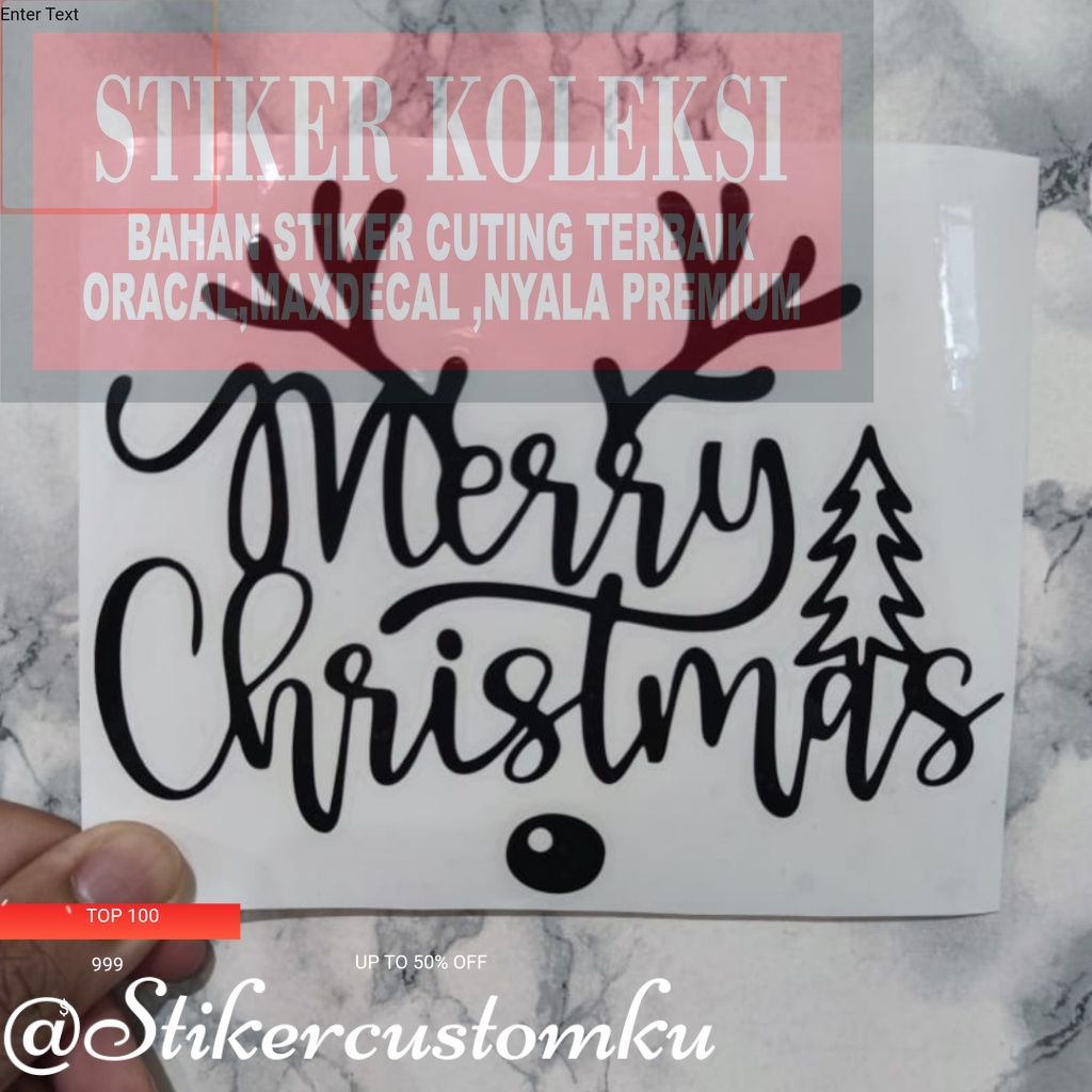 

Sticker Balon Merry Christmas Stiker Cutting Natal Balon PVC Type 13