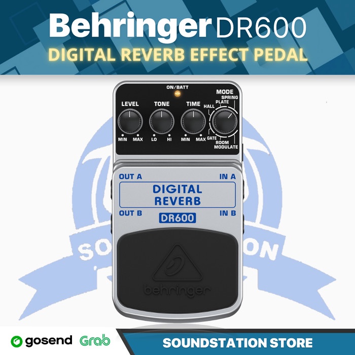 BEHRINGER DR600 Digital Stereo Reverb Pedal Effect | Efek Gitar