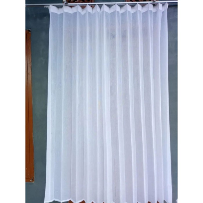 GORDEN VITRASE POLOS KAWAT S 3 METER HORDENG PUTIH TRANSPARAN - L.150 X T.200