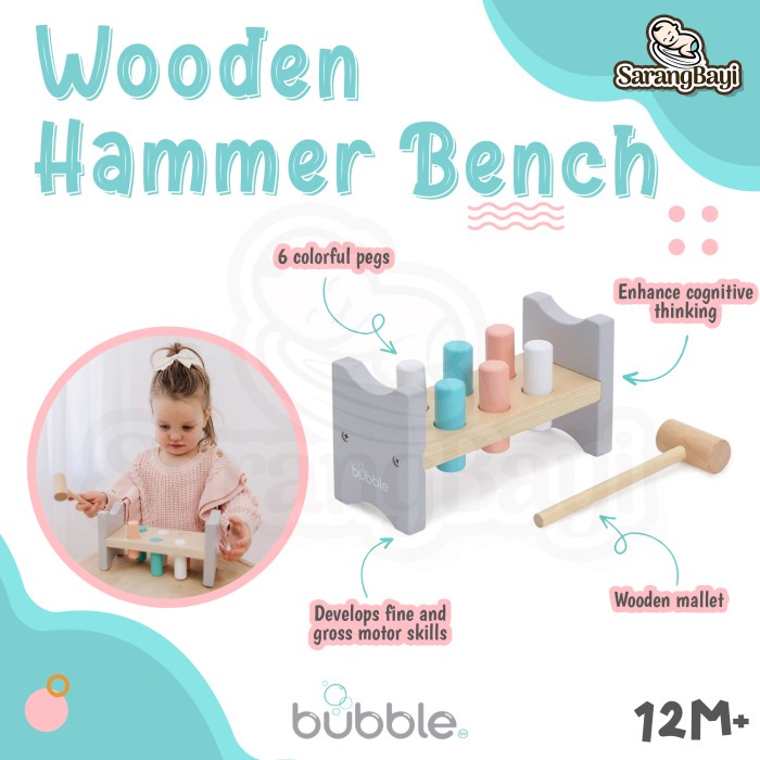 Bubble Wooden Hammer Bench / Mainan Edukasi Montessori Anak