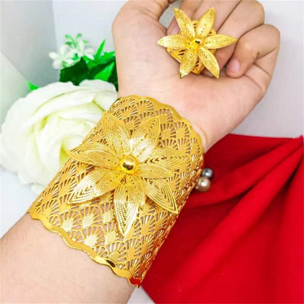 Gelang Bangkok Gelang kendari Terbaru Dubai Perhiasan lapis Emas 24k Wanita Motif Xuping
