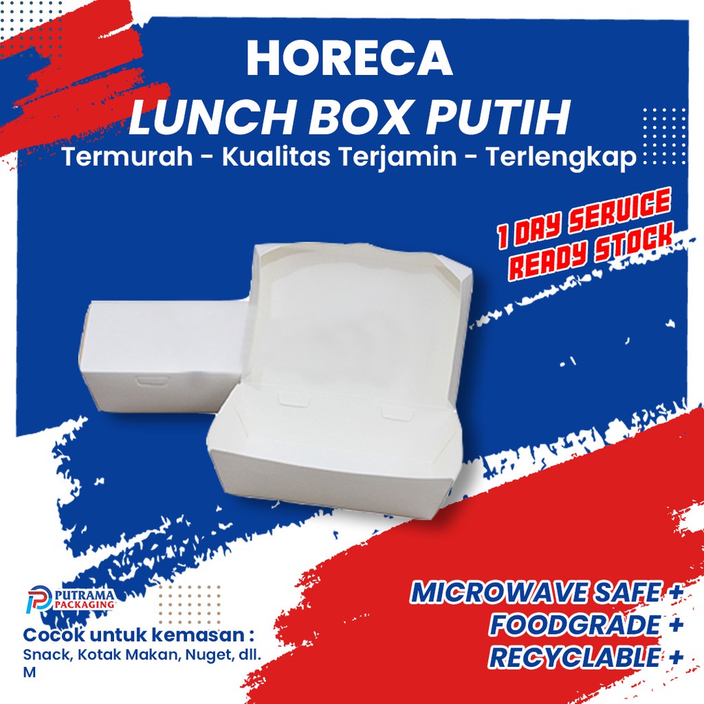 (ISI 25 PCS) Lunch Box Paper Dus Box Ayam Geprek Nasi Goreng Rice Bowl Nasi Kebuli Kotak Makan Kerta