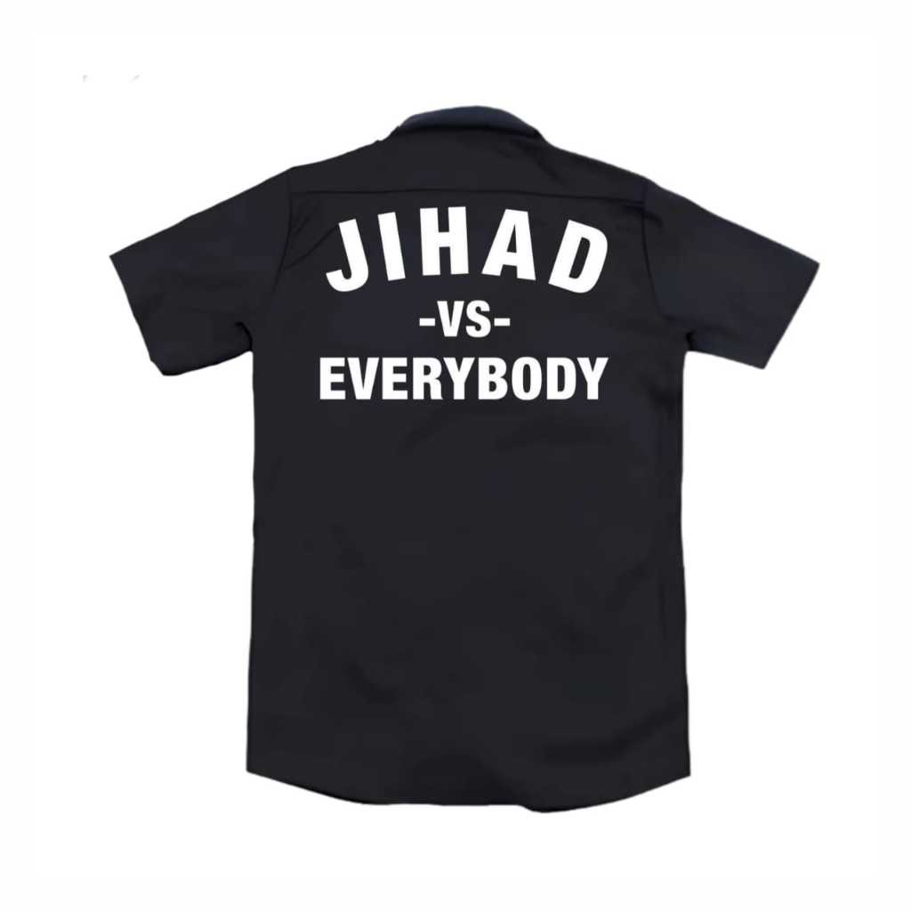 Populasi  Kemeja PDH  Workshirt  JIHAD VS EVERYBODY  PDH Band JIHAD  Pakaian pria  Pakaian wanita  V