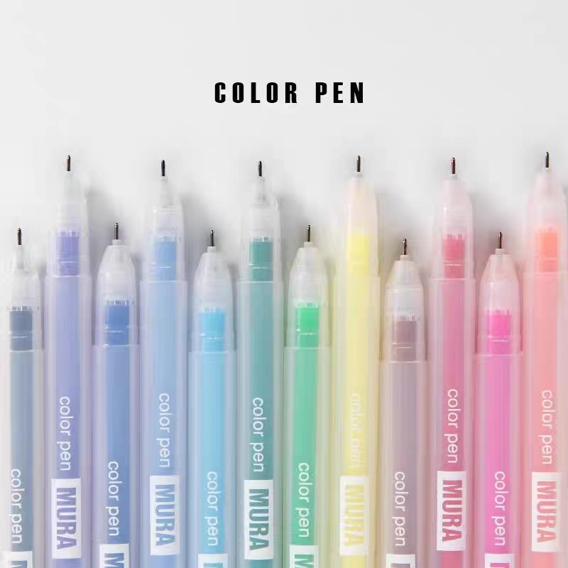 

Pulpen Pena Warna Warni Aesthetic 0.5mm Mura / Color Gel Pen Pulpen Gel 12 Warna -Stazionario