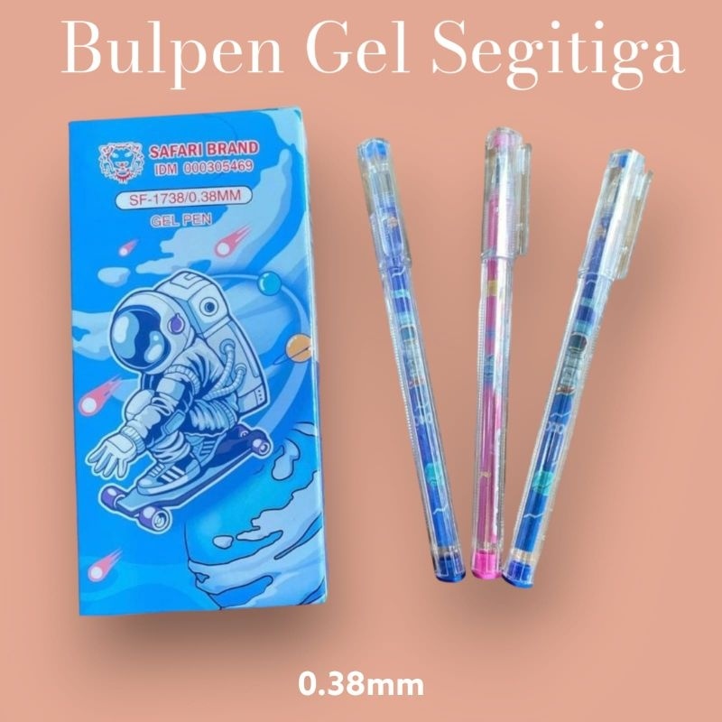 

MURAH (12pcs) Pulpen Bulpen Bolpoin Pena Gel Pen Segitiga Lucu Murah Karakter Animasi Motif Space Man Astronot Fancy