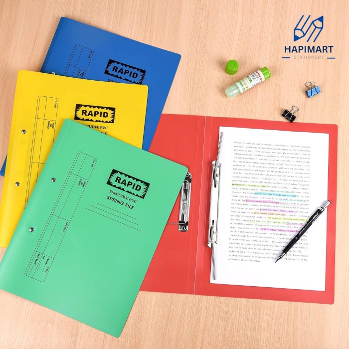 

File Folder Plastic Presentation Book Clear Filing Folders A4