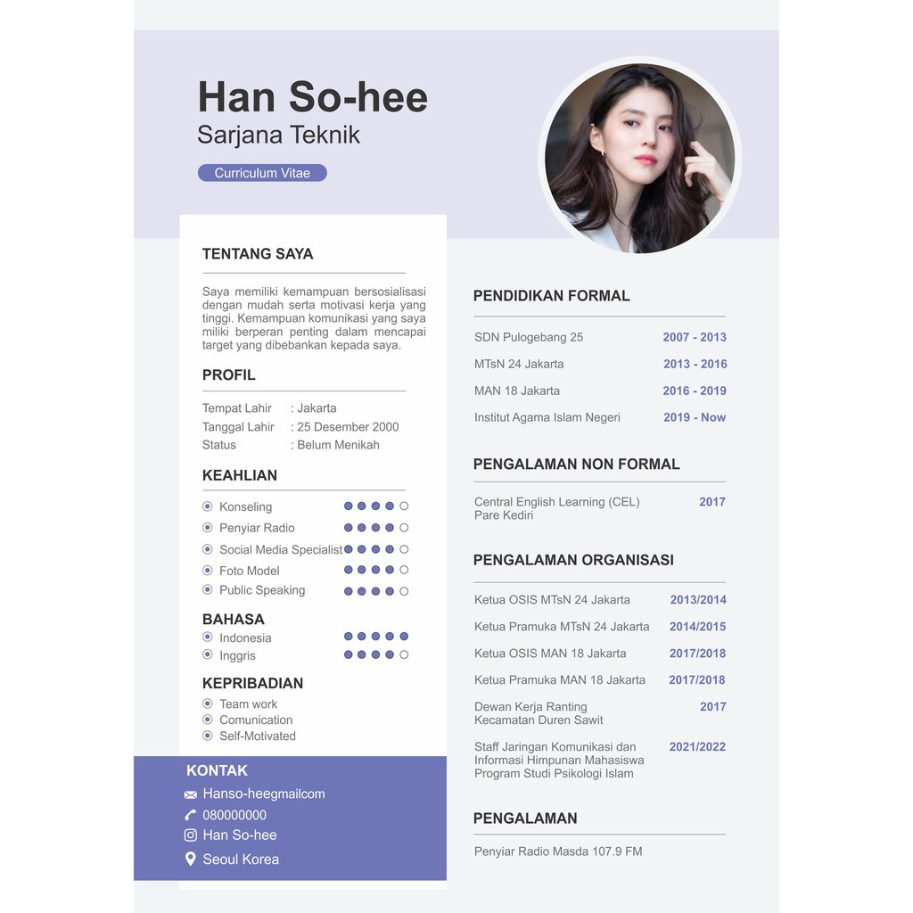 Jasa Pembuatan CV / Srt Lamaran Kerja / Fresh graduate / Magang / CV ATS Termurah