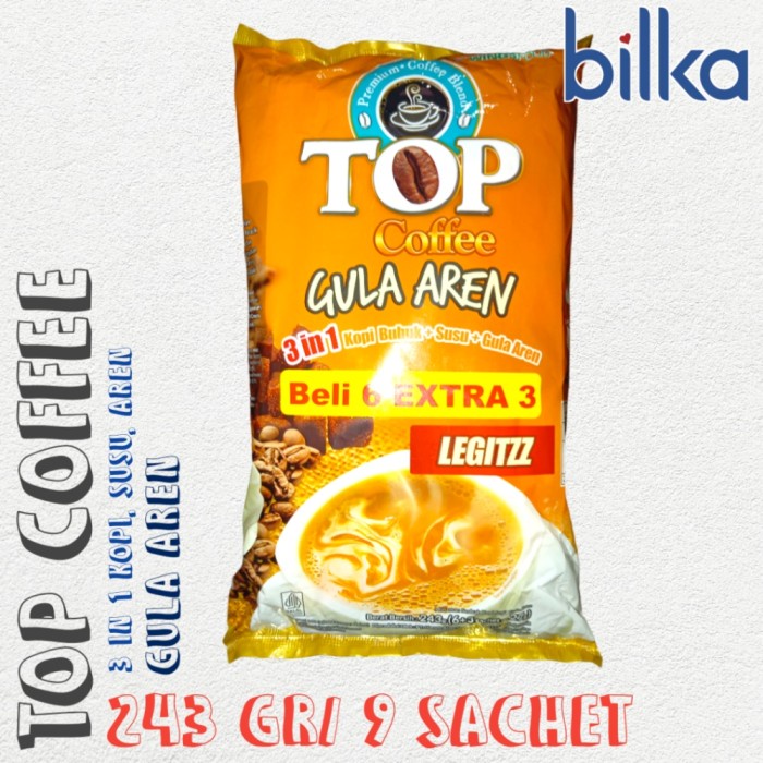 

TOP Coffee Gula Aren 3in1 Legitzz 243gr/9sachet