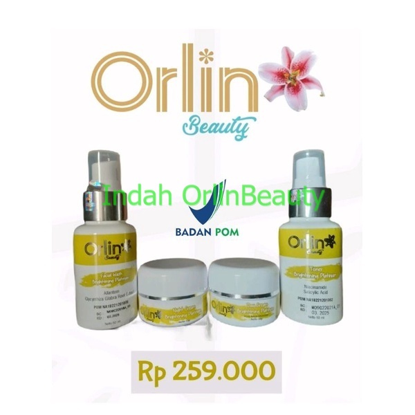 paket whitening new/ pemutih wajah BPOM/krim dokter/ orlin baru/orlin beauty/bonus jilbab/bumil/busu